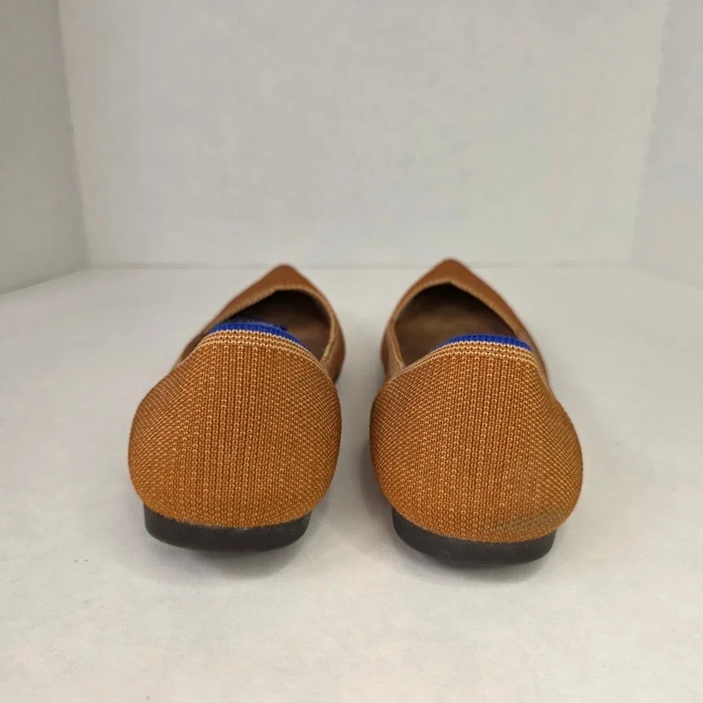 Rothy's Womens 9 The Point Flat Honeycomb Knit Amber Tan Pointed Toe Ballet Flat